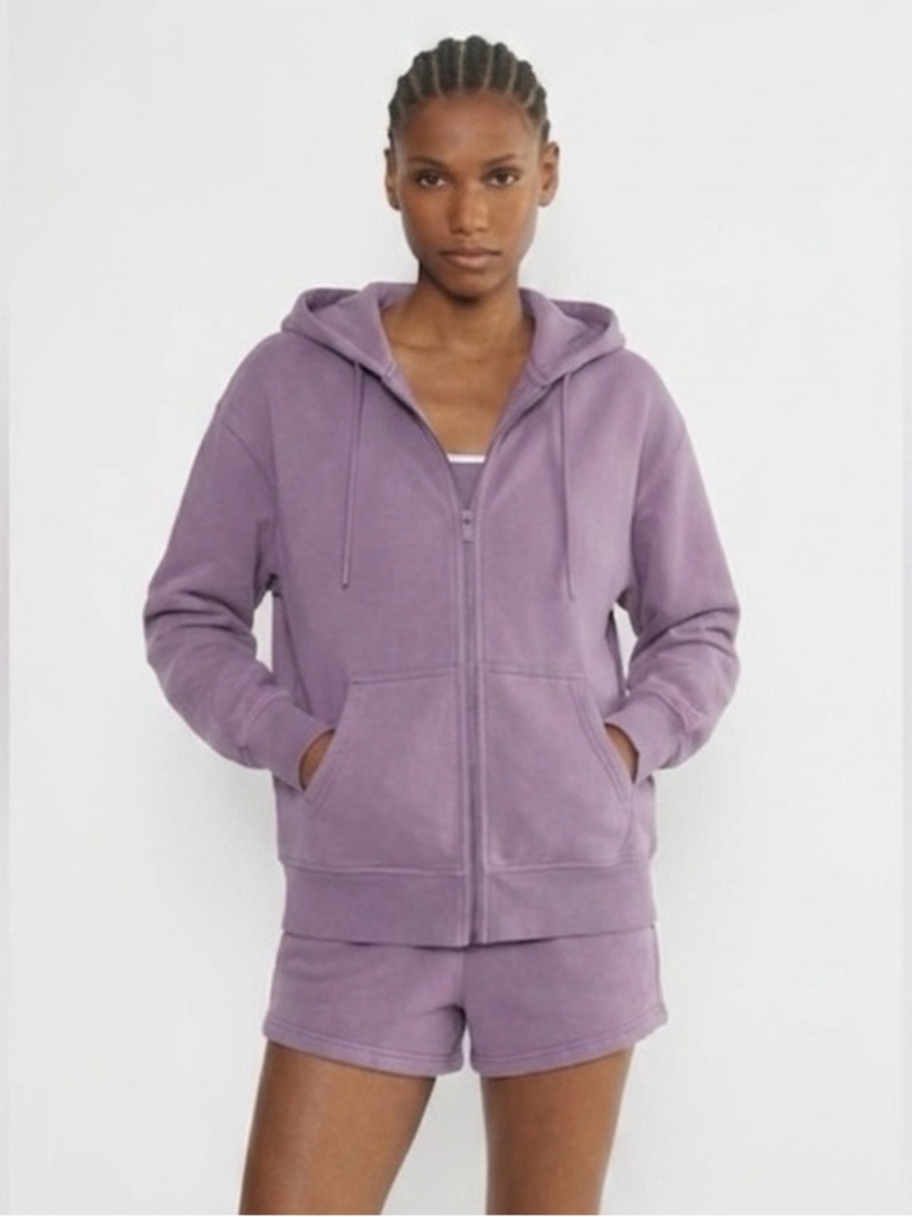 Aritzia TNA Fleece Boyfriend Hoodie | Lavender Purple